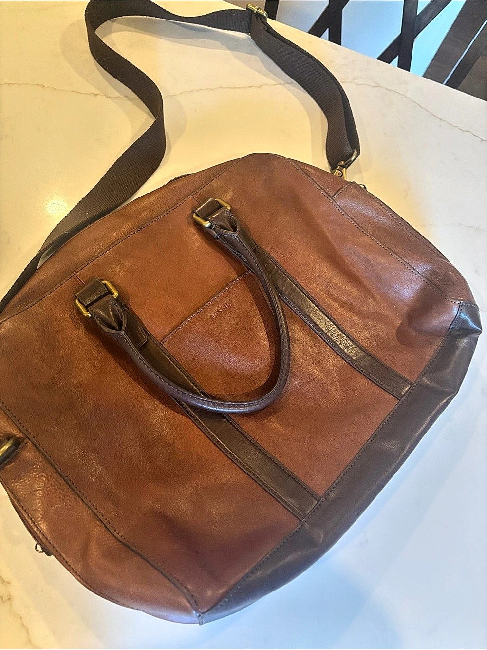 Fossil Brown Shoulder Bag laptop work case
